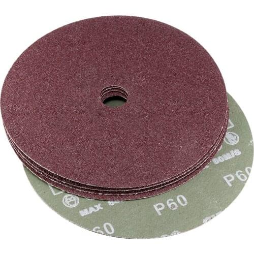 Uxcell 10 Pack 7-Inch x 7/8-Inch Aluminum Oxide Resin Fiber Discs, Center Hole 60 Grit Sanding Grinding Discs