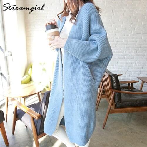 Long Sweater Cardigan Women Winter Cardigans Long Sweater Thick With Pocket Yellow Knitted Cardigan For Women Autumn Cardigans