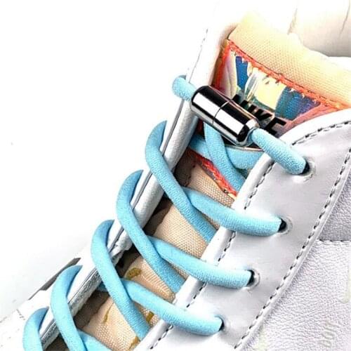 Elastic No Tie Shoelaces Semicircle Shoe Laces For Kids and Adult Sneakers Shoelace Quick Lazy Metal Lock Laces Shoe Strings 4.8