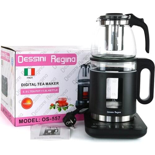 Eu Plug 220V Electric Kettle For Making Tea Glass Teapot 0.8L Teapot Plus 1.0L Kettle