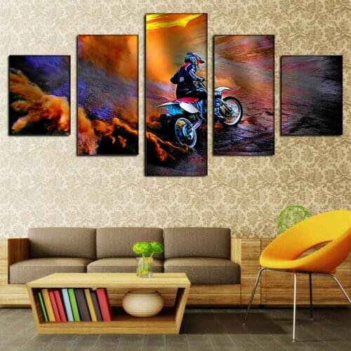 HD Canvas Printed Wall Art Pictures Frame 5 Pieces Motorcycle Sports Home Decor For Living Room Poster Modern Cuadros Painting