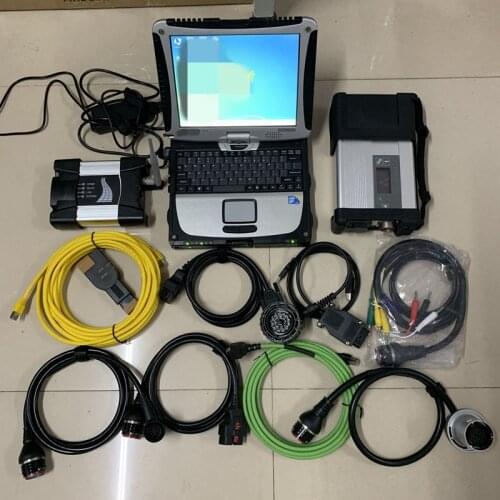 Auto diagnosis Tool Wifi Icom Next MB Star C5 1TB Harddisk used laptop computers CF19 4G 2in1 code scanner Ready to use directly