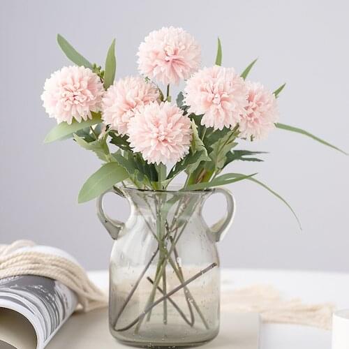 Artificial Flowers Wedding Decorative Ball Chrysanthemum Vases for Home Decor Christmas Household Products Carnation Fake Plants