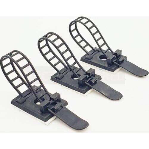 Cable tie Mounts 10pcs Cable Clips 18*25.4 wire clamp Tie Cable Mount Adjustable Cable Tie Fix Holder adhesive cable tie mounts