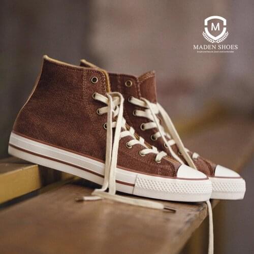 Maden Men Canvas Sneakers Lovers Comfortable Shoes Flats Casual Women Black Brown Breathable Walking shoes Plus Large Size 44