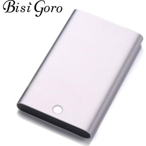 Bisi Goro 2019 Blocking Wallet New RFID Card Holder Metal Silver Gray Card Holder Creative Aluminum Alloy Women Short Wallet