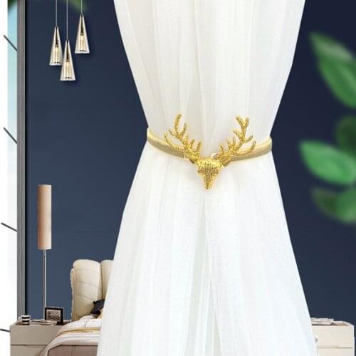 Metal Curtain Clip Tieback Buckle Holder Special Golden Silver Color Leaves Bow Elk Clasp Curtain Buckle Rope Straps Decorations