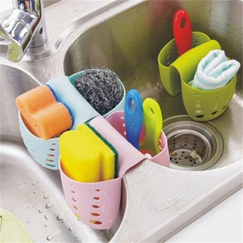 New Sink Sponge Drainer Rack Sink Storage Basket Bathroom Storage Holder Cutlery Kitchen Container Hanger Holder