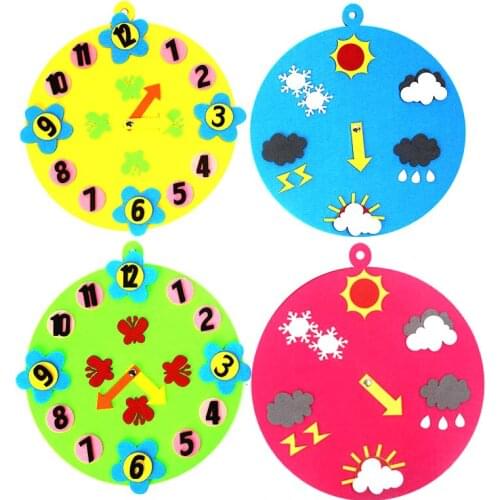 New Baby Early Educational Clock Time Weather Learning Clock Cognitive Toys for Kids