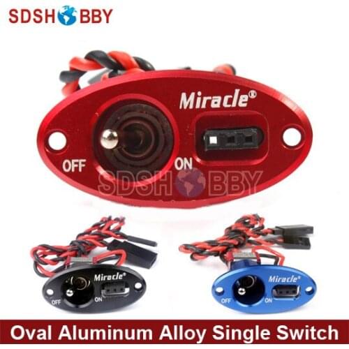 Oval Aluminum Alloy Single Switch- Ocean Blue/ Black/ Red Color