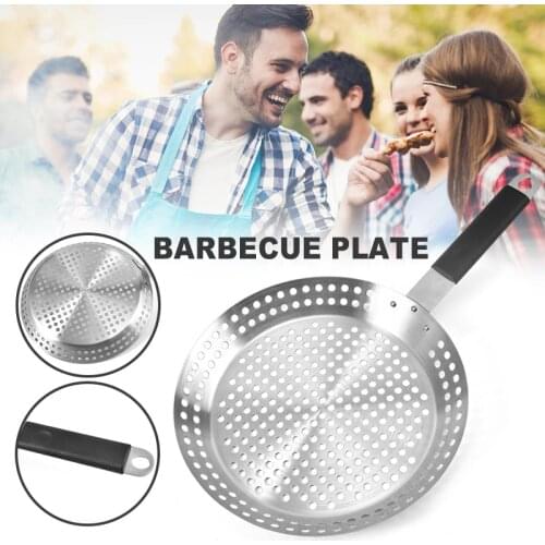 Stainless Steel Barbecue Tray Barbecue Grilled Pancakes Baking Pan For Outdoor Camping Barbecue Equipment Сковорода Гриль