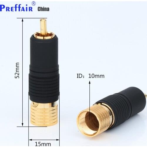 Preffair 4pcs 24K Gold Plated Screw Locking RCA Plug Audio Cable Speaker Connector Lockable adjustable