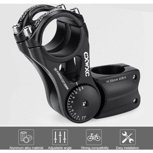 Adjustable Angle Bicycle 25.4/31.88mm Handlebar Stem Riser Aluminum Alloy Front Fork Stem Adapter Mountain Bike Stem Accessories