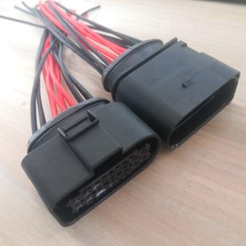 1set/Lot 14 Pin/Way Xenon Headlight Plug Connector With Pigtail For Gearbox Transmission Audi Volkswagen 3C0973737 3C0973837