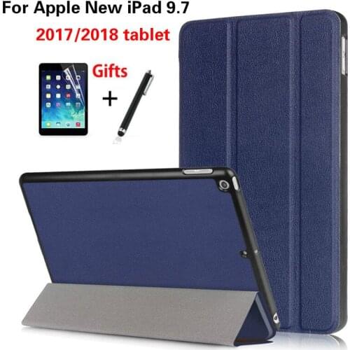 For New IPad 9.7 6th Generation 2018 2017 A1893 A1954 Smart Cover A1822 Funda Tablet PU Folding Stand Case for IPad 9.7 + Gifts