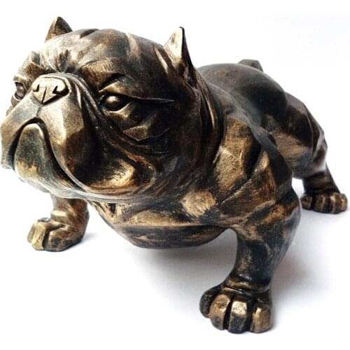 RESIN BULLDOG DOG FIGURINES HOME DECOR CRAFTS ROOM DECORATION VINTAGE ORNAMENT AMERICAN BULLY PITBULL DOG RESIN ANIMAL STATUE