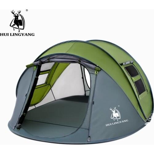 Hui Ling Yang Outdoor Automatic Tent 4-5-6 People Camping Hiking Adventure Outdoor Tools Support Wholesale