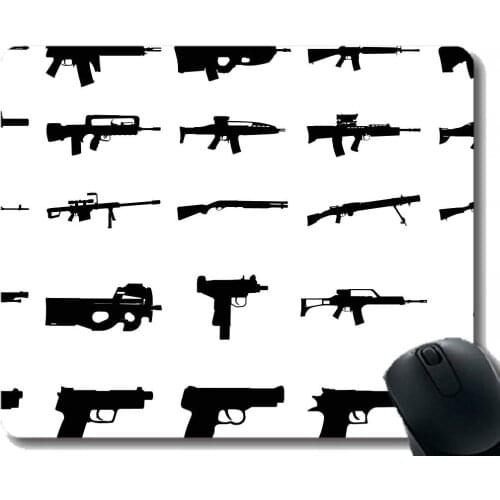 Your own Customized Mousepad,Shotgun pistol rifle revolver firearm Rubber Base Mouse Pads