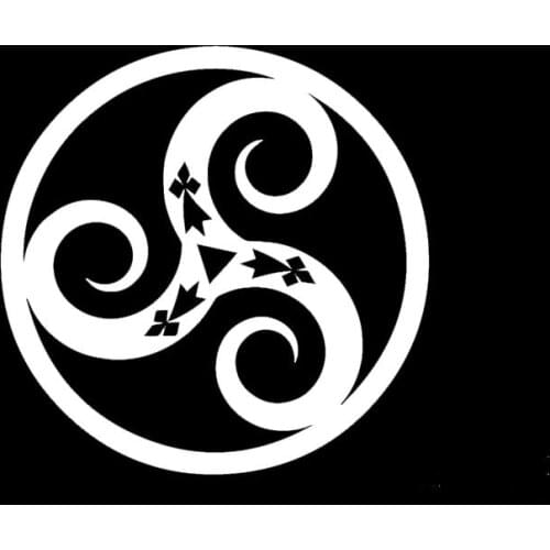 Volkrays Magical Mystical Signs Triskele Car Sticker Jdm Styling Vinyl for Window Bumper Truck Body Waterproof Decals,15cm*15cm