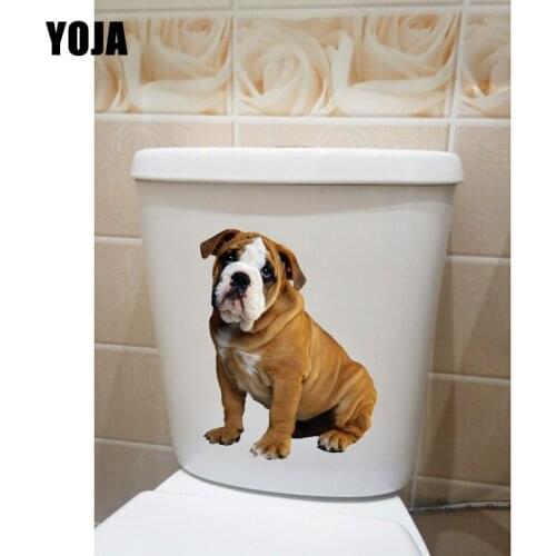 YOJA 19.1*23.6CM Pug Dog Animal Room Wall Decor Stickers Funny Cartoon Toilet Sticker Decal T1-0338