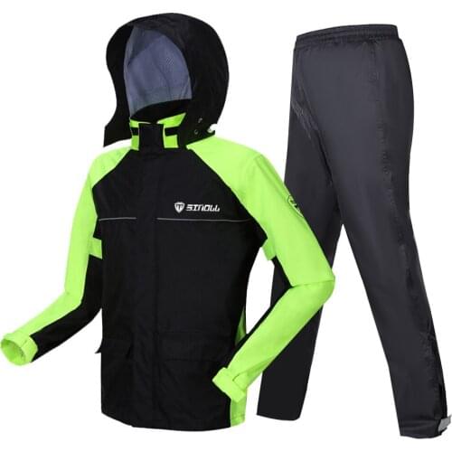 Green Waterproof Motorcyclist Rain Suit Moto Raincoat Rain Coat Jacket Pants Motorcycle Fishing Motorbike Biker Rain Set Summer
