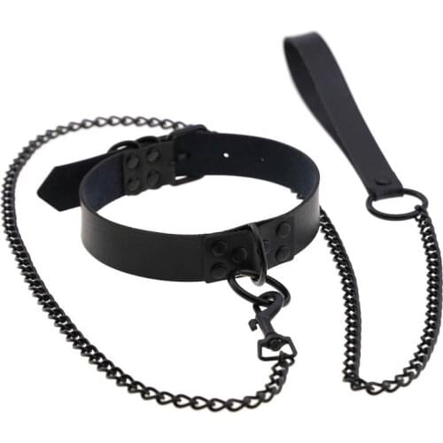 Sexy Punk Choker Collar Leather Neck Chain Choker Bondage Cosplay Goth Jewelry Women Man Gothic Necklace Harajuku Accessories