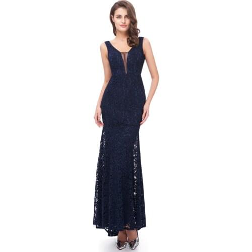 Beauty Emily Navy Blue Burgundy Lace Formal Party Prom Dresses 2020 Long for Women Mermaid for Girl Homecoming Dresses