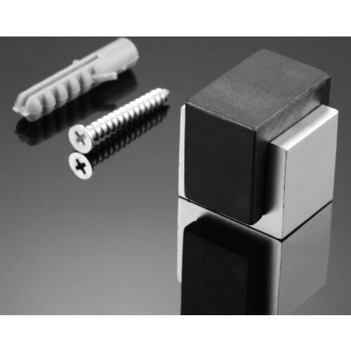1Pc Aluminium Alloy&Rubber Hidden Door Stops Bedroom Toilet Glass Doorstops Stopper Holder,Easy To Install on Wood/Ceramic Floor