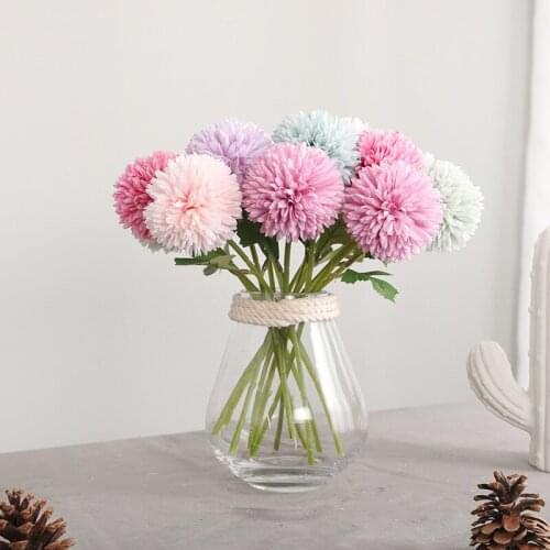 10pcs/lot simulation silk dandelion artificial flowers farmhouse decor wedding arragement decoration ball fake flower ball