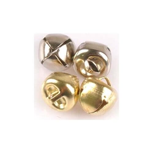 100Pcs New DIY Party Crafts Pendants Golden/silver Iron Cross Jingle Bells Christmas Home Decoration Accessories 6mm C2010