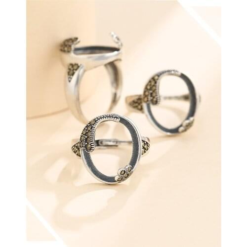 13*16mm 925 STERLING SILVER Semi Mount Bases Blanks base blank Pad rings ring Setting set jewelry gift A5483