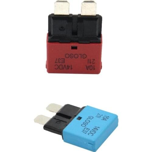 2PCS Universal Car Truck Mini Low Profile Blade Fuses 15A/10A Manual Circuit Breaker