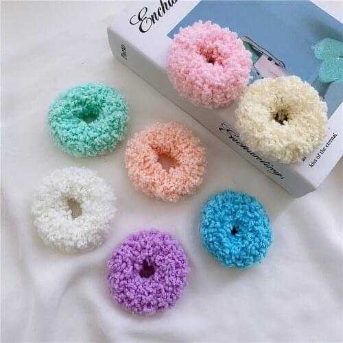 1PC Cream Color Luminous Hair Ring Rubber Band Soft for Women Ponytail Accessories Girls Headwear Female Scrunchie Hot Sale