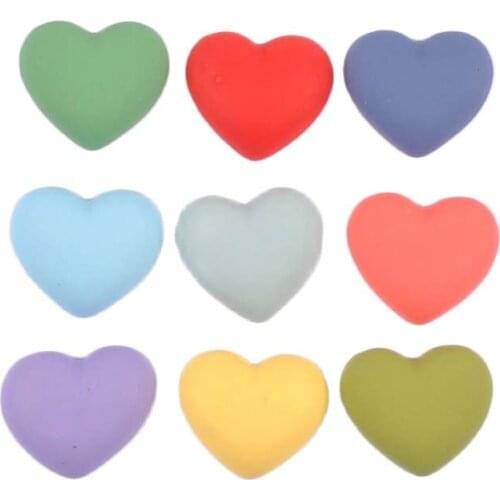 30Pcs 22mm Mixed Color heart Resin Scrapbook Craft Flatback Embellishments DIY phone decor Headwear accessories c3147-2