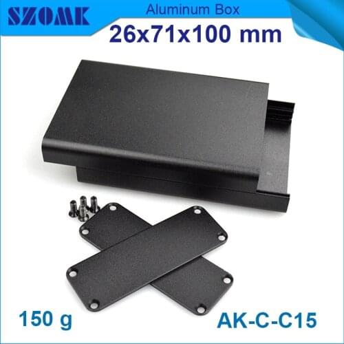 4 pcs/lot electronic enclosure Black color brushed electronic & instrument enclosures 26(H)x71(W)x100(L) mm used to PCB case