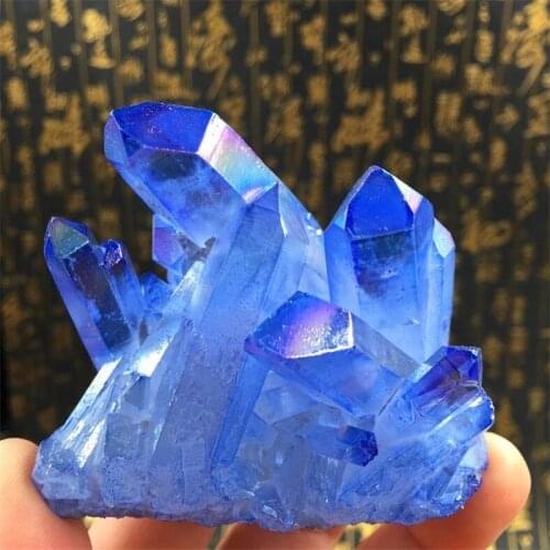 100g Special small pieces of natural blue crystal cluster of raw stone degaussing and cleaning specimen collection