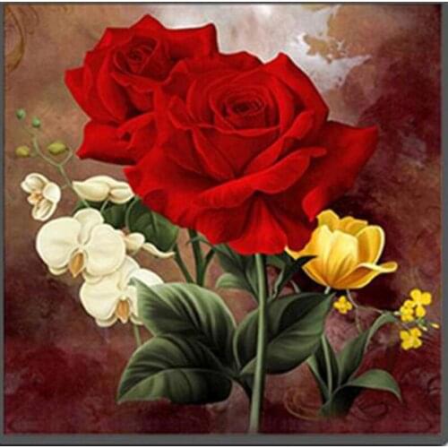 SNA Full diamond painting Rose pattern Decorative Painting rhinestone Handmade mosaic,flowers, Diy diamond embroidery