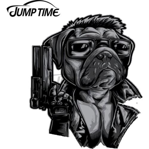 JumpTime 13 x 9.6cm For Pug Terminator Car Stickers and Decals Waterproof Family Creative Scratch-proof Window Decal