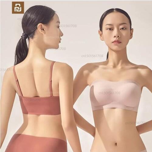 Xiaomi mijia no steel ring tube top bra strapless underwear womens small chest gathered non-slip wrapped chest invisible bra
