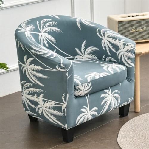 1Set Armchair Cover Elastic Spandex Geometric Tub Sofa Slipcover Stretch Furniture Protector Printed Couch Club Chair Slipcover