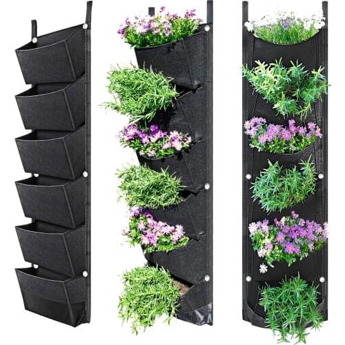 Wall Flower Grow Bags Pocket Vertical Garden Planting Hanging Home Plant Tools Fabric Vegetable Planter Jardin Growing Pots