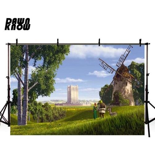 DAWNKNOW Cartoon Film Shrek Photography Background For Baby Newborn Photocall Forest Backdrop Children Photo Studio lv723