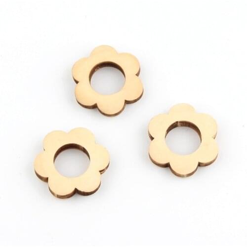 30mm Wooden Ring 10Pcs Inner Diameter13.5mm Wood Spacer Beads Flower Wood Beads for Jewelry Making DIY Pacifier clip