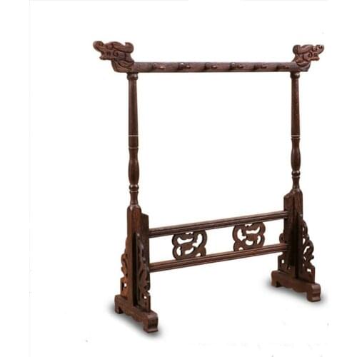 Dragon Shape Chinese Brush Pen Holder Wooden Rack Calligraphy Writing Brush Pen Display Stand Organizer Desk Decoration 10 Pins