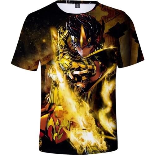 Fashion Hot new 3D Print Saint Seiya T shirt Men Women boys Summer Short Sleeve Tops 3D Men Tees Saint Seiya girl casual T shirt
