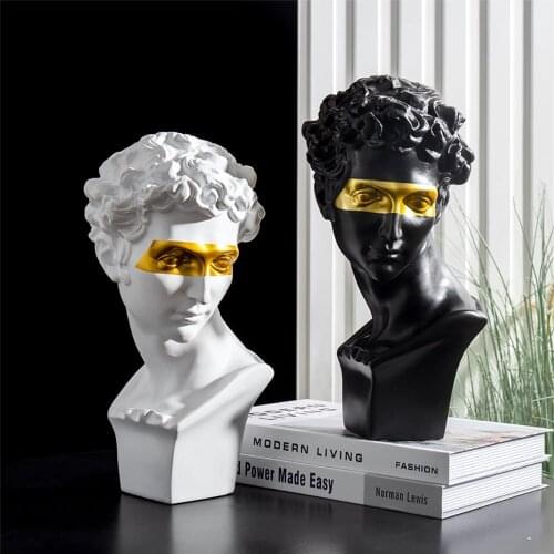 Home decoration sculpture modern art Nordic Punk Style Gypsum Head Firenze Giuliano de' Medici Figurine David Steam wave Retro