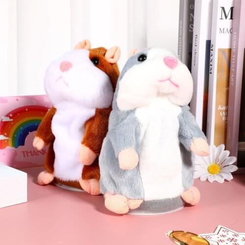 2pcs Talking Hamster Funny Plush Toys Mouse Pet Kids Early Learning Sound Recording Dolls Educational Toy For Children Gifts