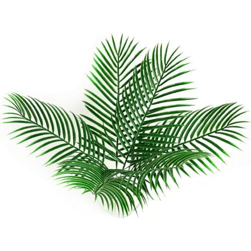 4pcs Plastic Leaves Green Plants Fake Palm Tree Leaf Greenery for Floral Flower Arrangement Flore Wedding Decoration