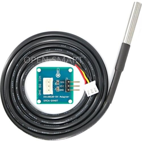 Waterproof DS18B20 Temperature Sensor (100cm) + DS18B20 Adapter Module with XH2.54-3P for Arduino