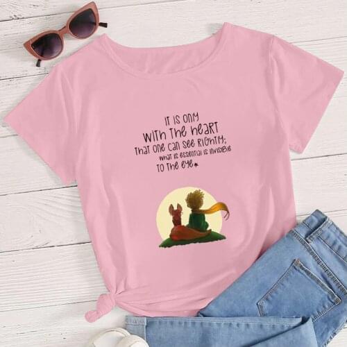 Fairy Clothes Little Prince Womens T-shirt 2021 Kawaii Woman Tshirt Fashion Harajuku Earth Space Ulzzang France Funny Summer